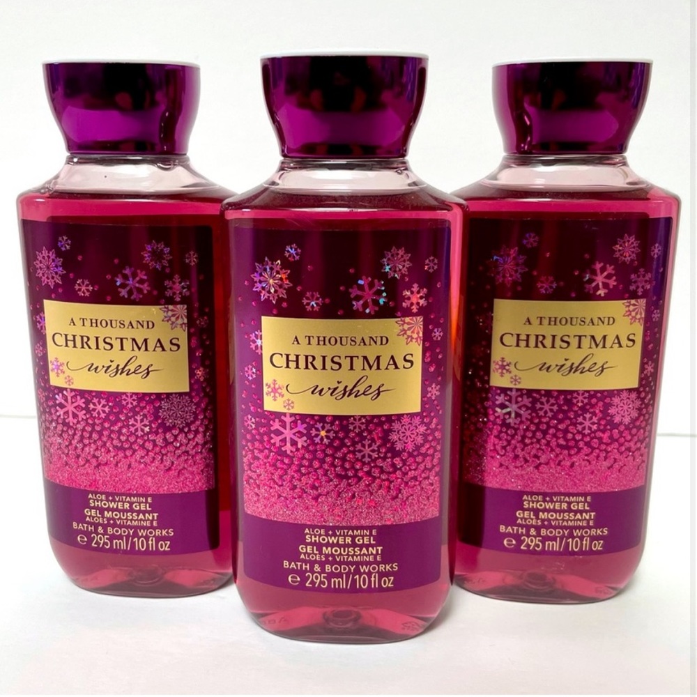 Bath & Body Works A Thousand Christmas Wishes x 3 Shower Gel. New!